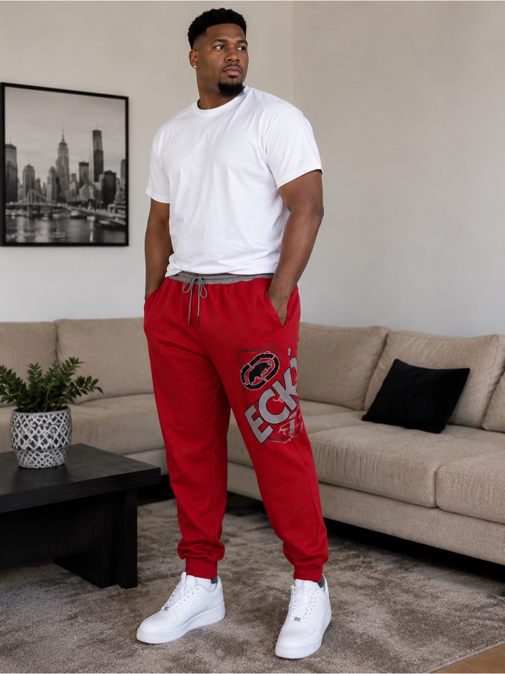 Ecko Unlimited Men’s 2XL Red Graphic Joggers NWT Sweatpants Streetwear